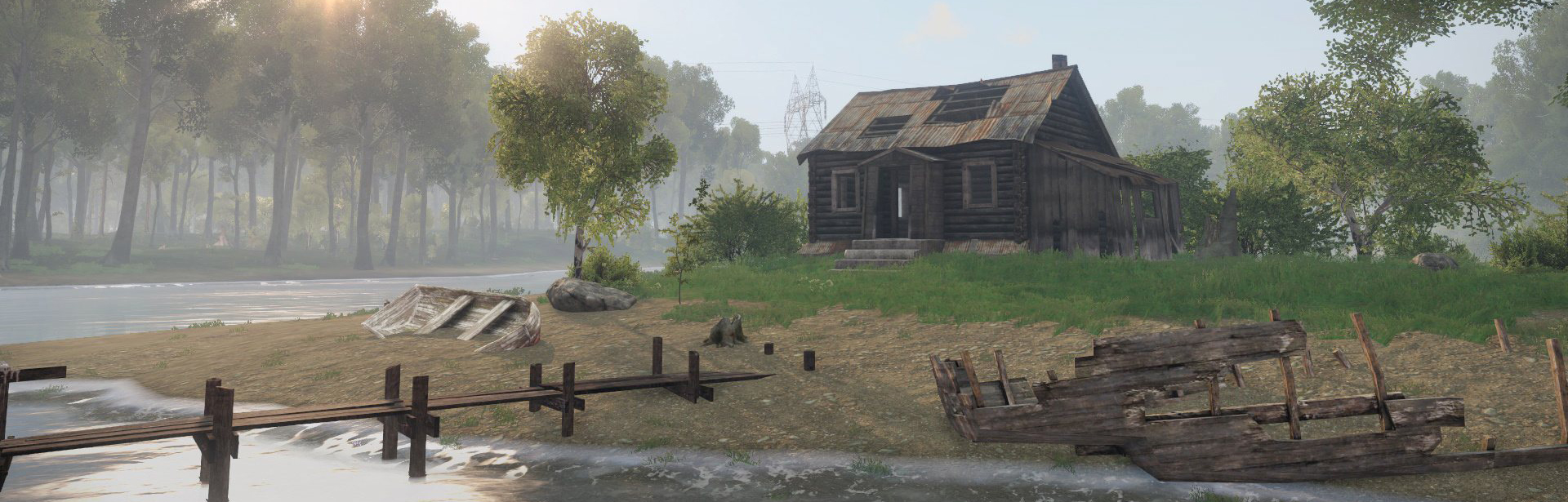 En forlatt hytte ved vannet i DayZ